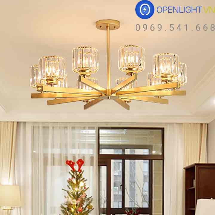 Đèn chùm phòng khách chung cư OCP-5055/10 – Đèn Trang Trí Openlight.vn